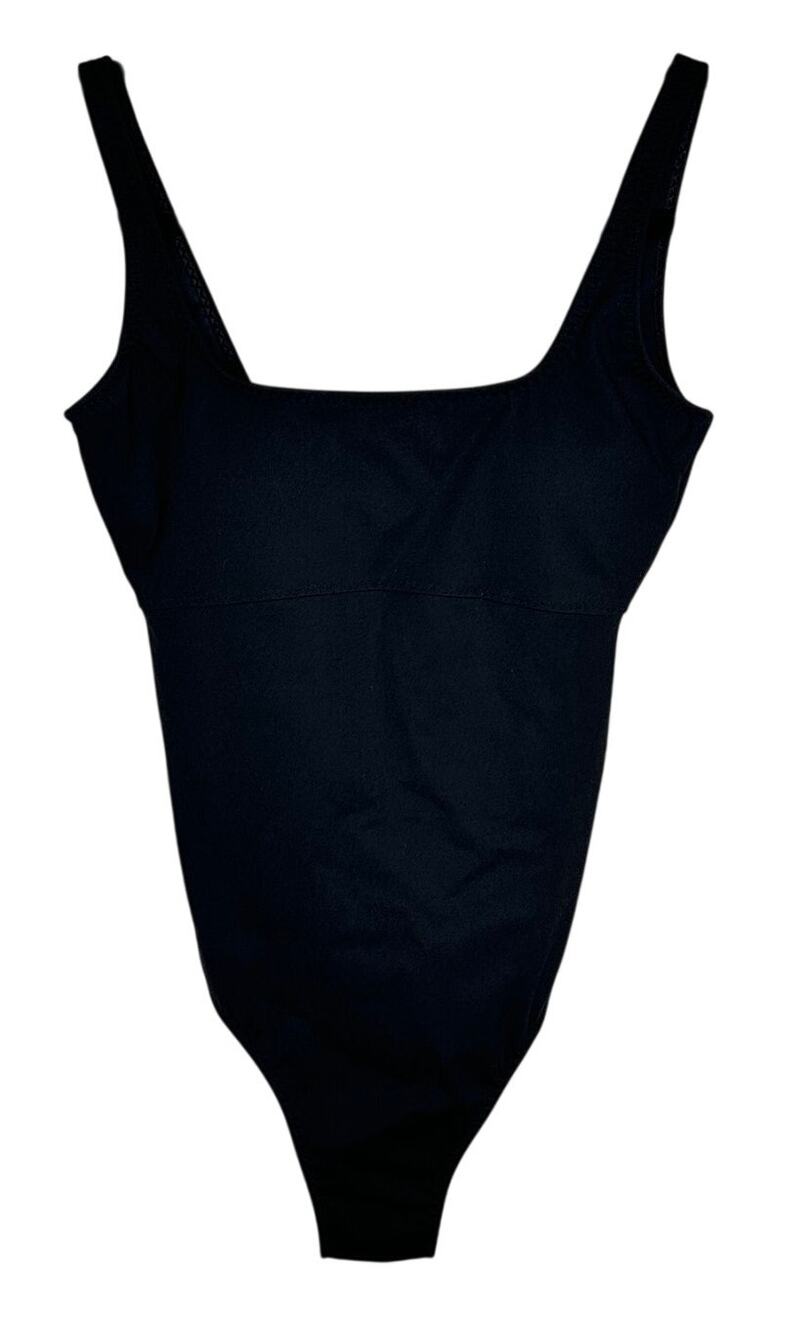 Fabletics NWT Sunset Scoop One Piece Swimsuit Black XS Athletic Open Back New